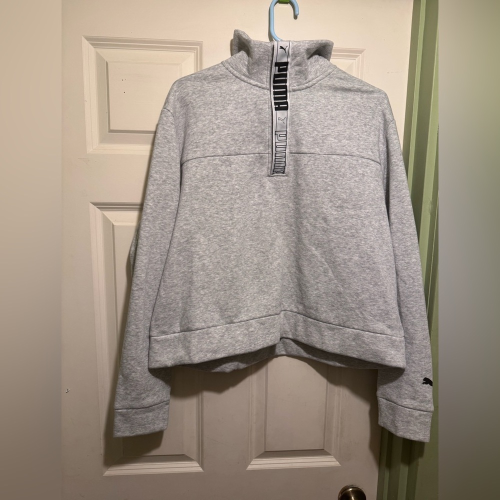 Puma Light Gray Quarter-Zip Pullover - image 1